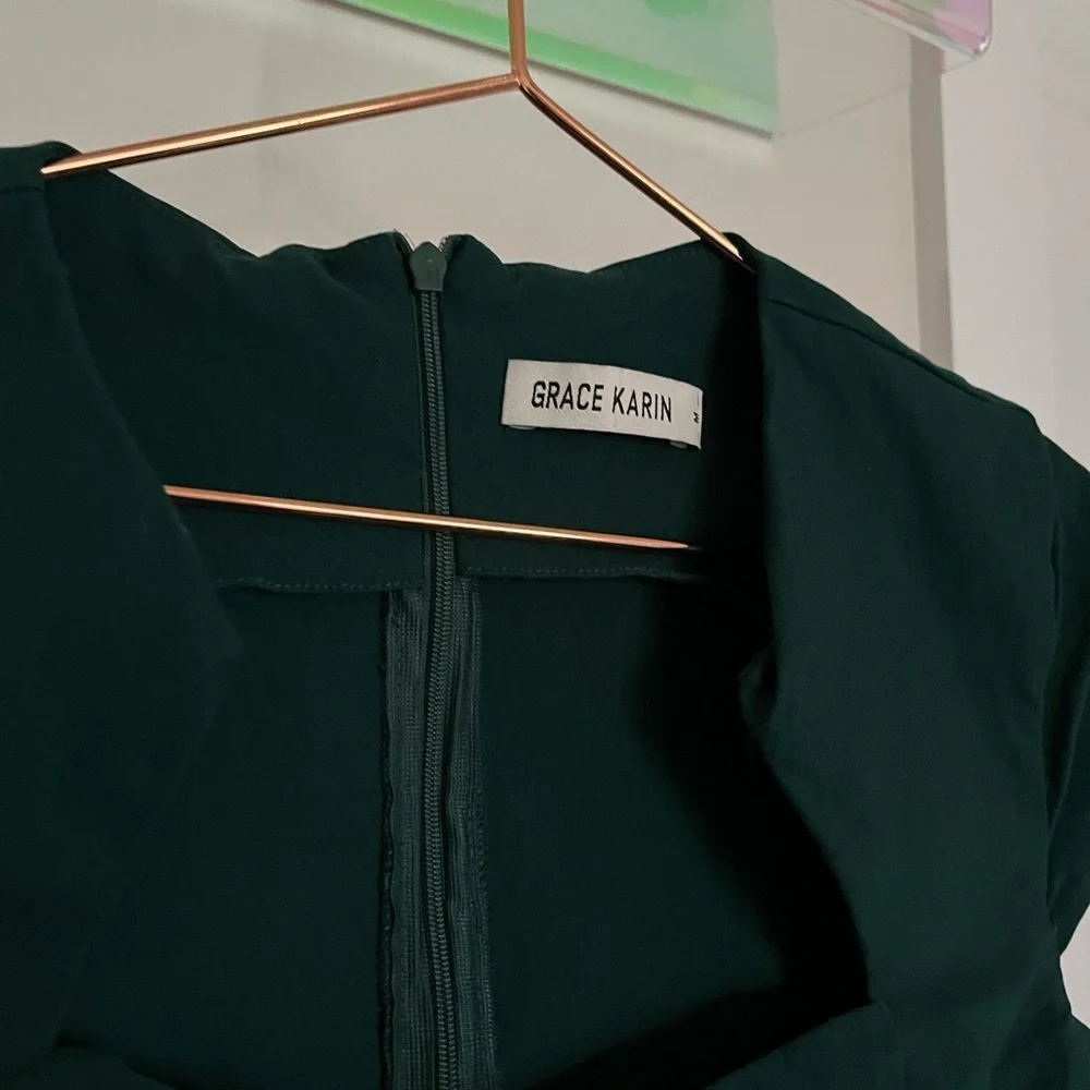 Grace Karin Bodycon Pencil Dress, Dark Green | M - Picture 4 of 7